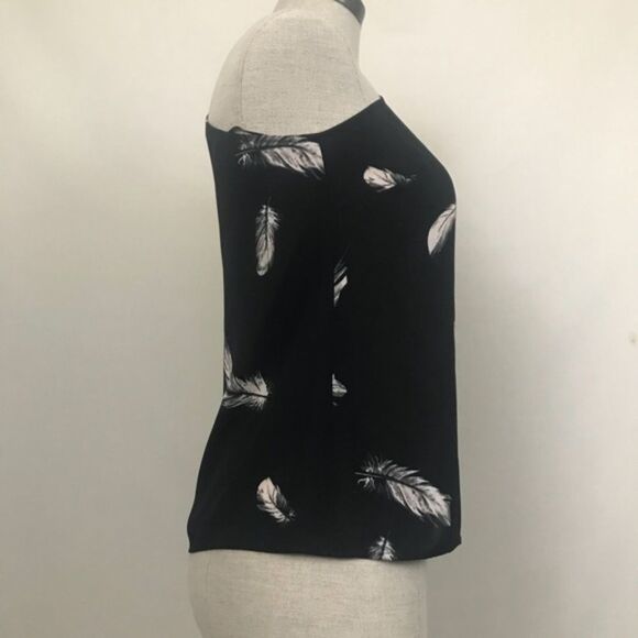 Trouve one shoulder blouse feather print ruffle - Picture 5 of 5